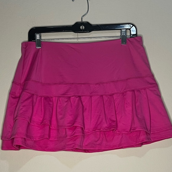 Lucky in Love Sz Large Santa Fe Glow Long Pleated Tier Skirt Pinkberry - Picture 2 of 9